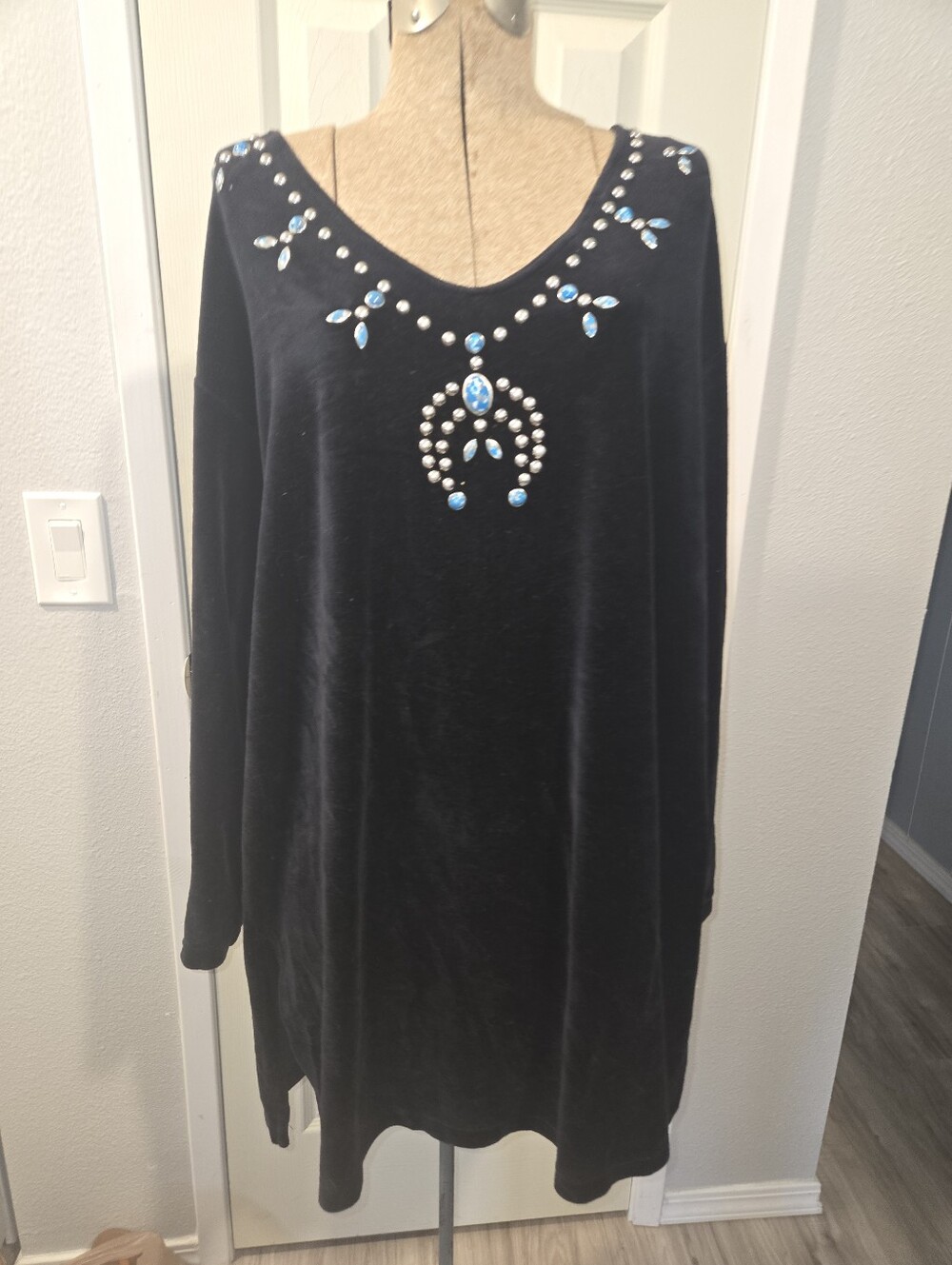 Western Tape Measure Plus Top 2xL Velvet